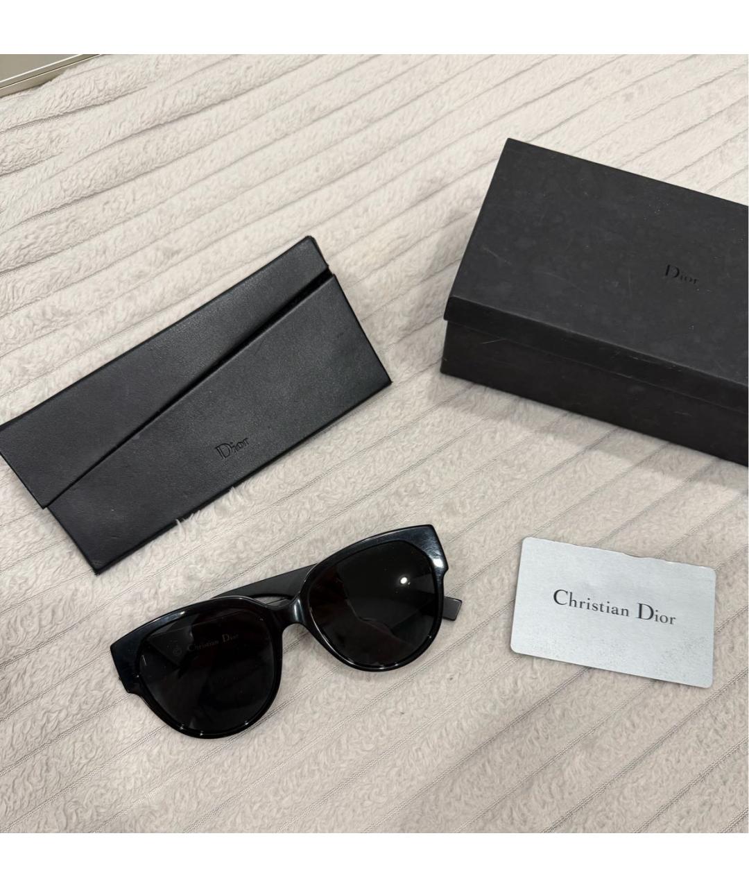 CHRISTIAN DIOR Черные пластиковые солнцезащитные очки, фото 4