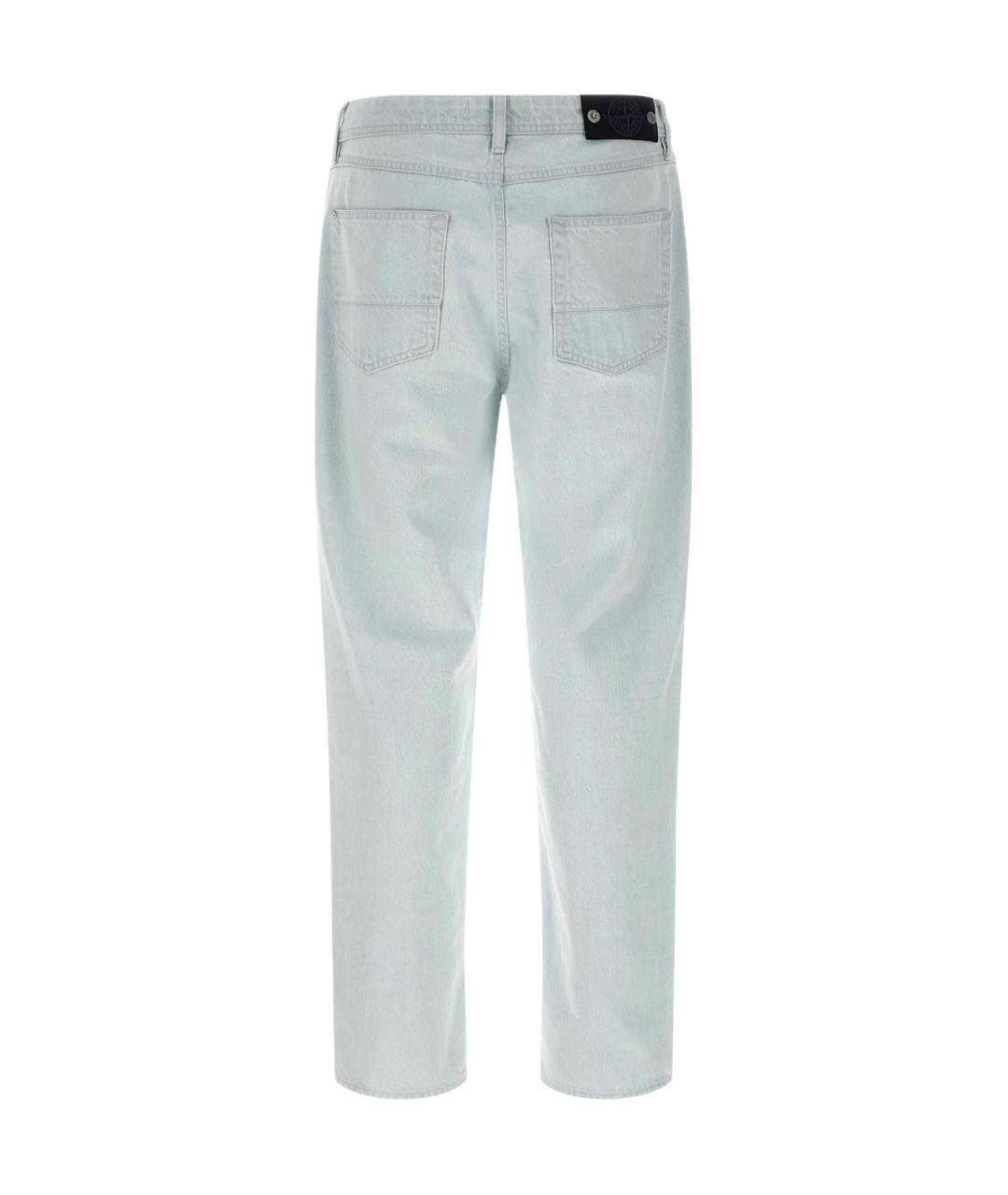 STONE ISLAND Голубые прямые джинсы, фото 2