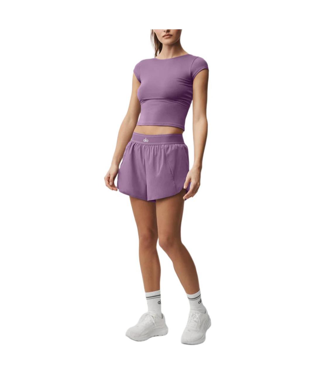 ALO YOGA Фиолетовые спортивные брюки и шорты, фото 4