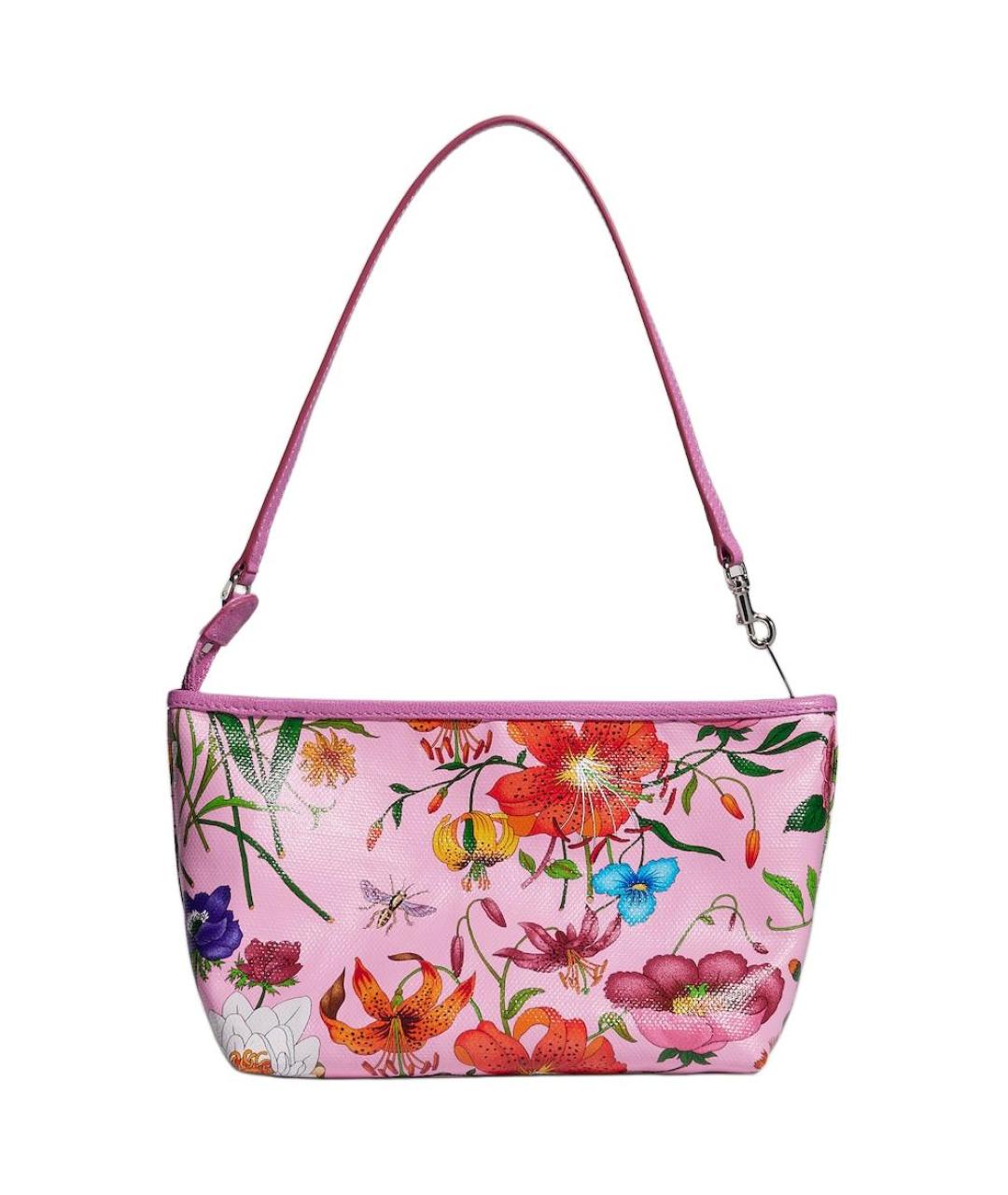 GUCCI Розовая сумка с короткими ручками из канвы, фото 2