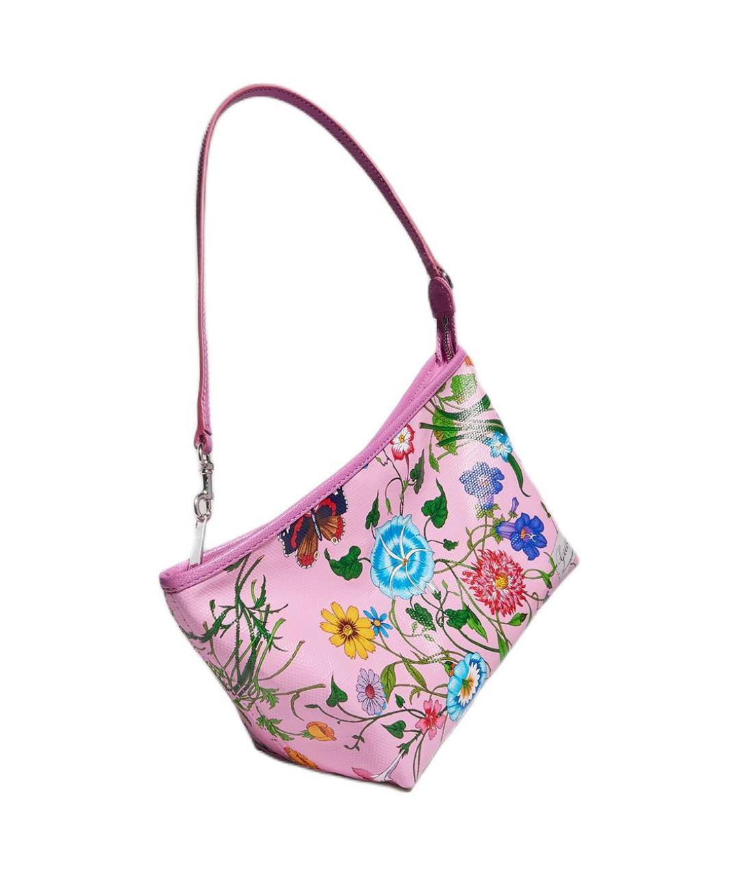 GUCCI Розовая сумка с короткими ручками из канвы, фото 3