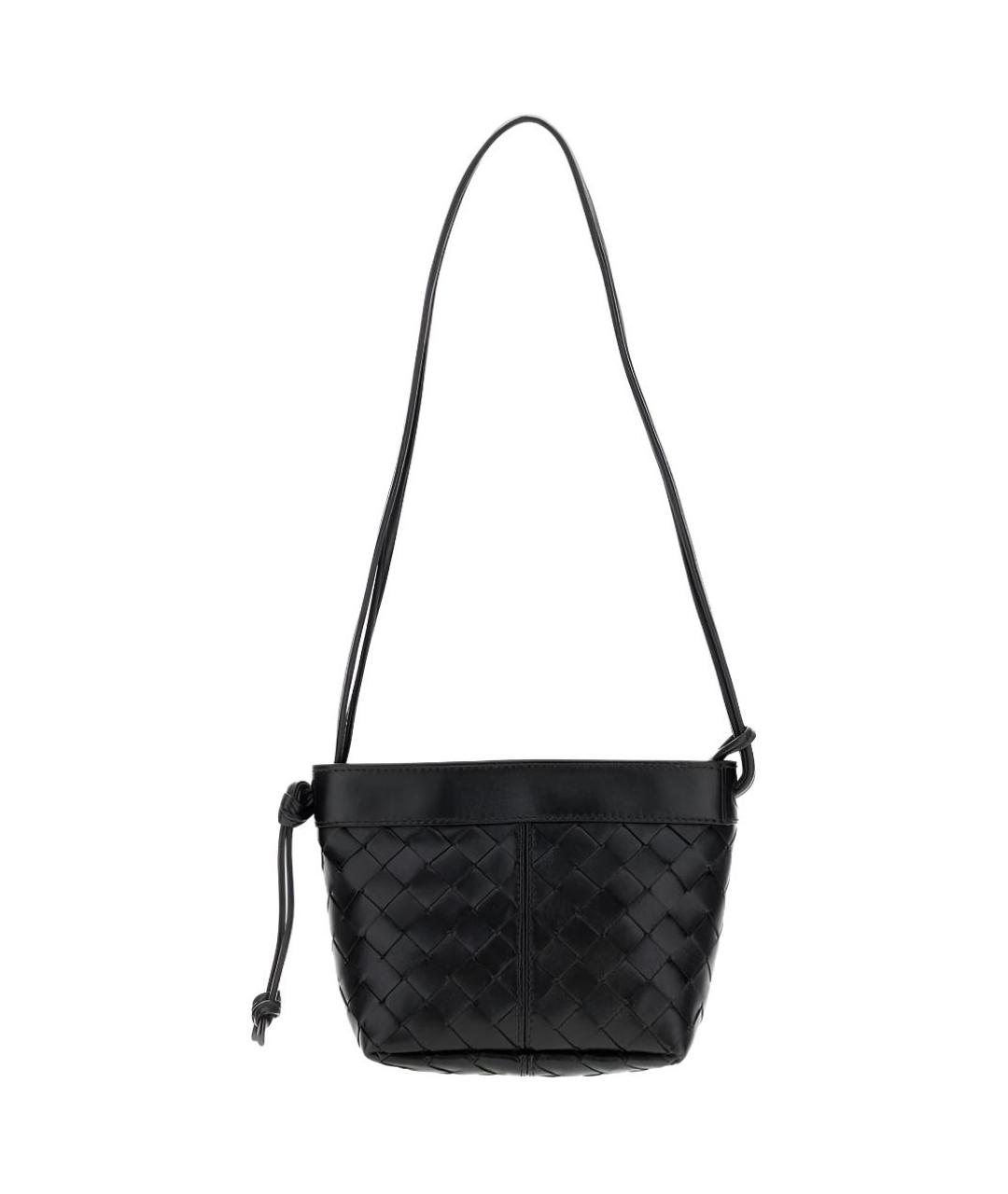BOTTEGA VENETA Черная кожаная сумка через плечо, фото 1