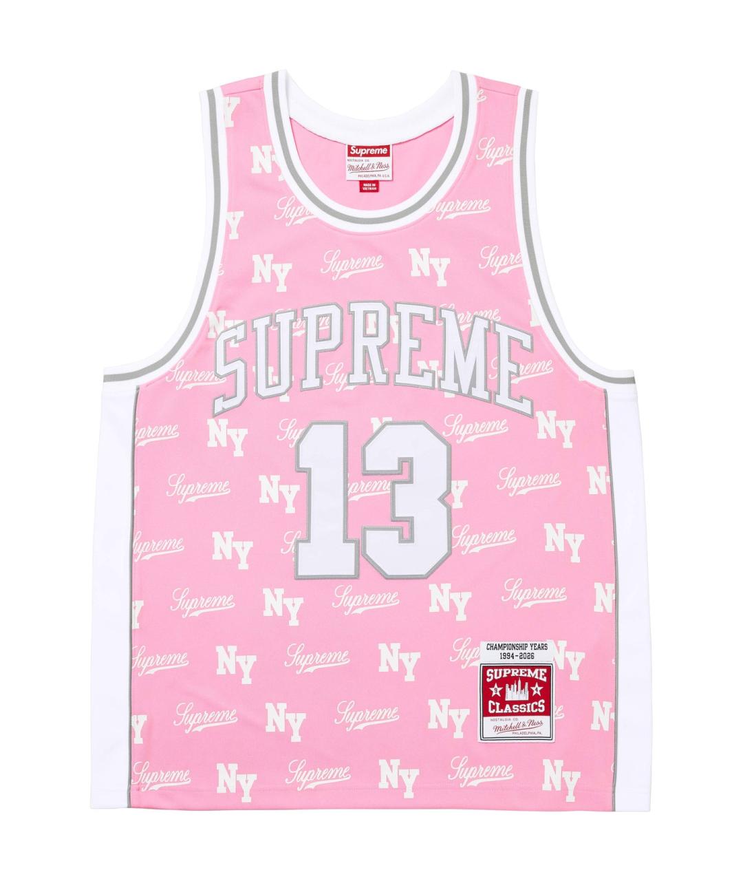 SUPREME Розовая майка, фото 1