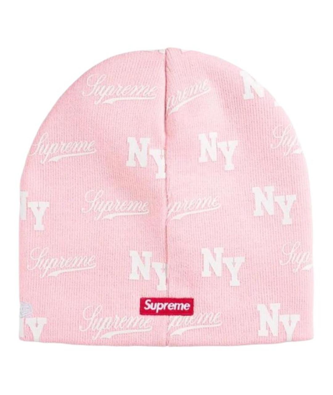 SUPREME Розовая шапка, фото 2