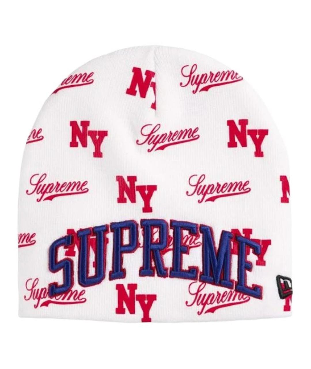 SUPREME Белая шапка, фото 1