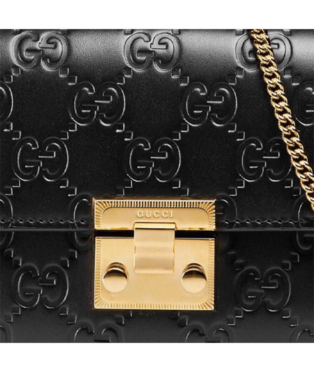 GUCCI Черная кожаная сумка через плечо, фото 5