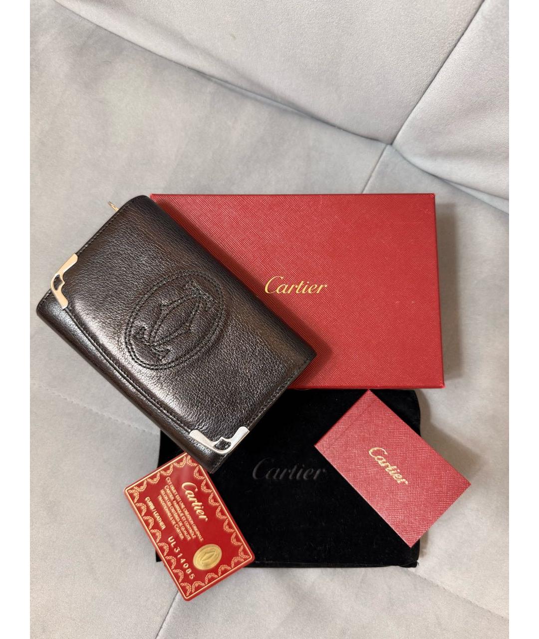 CARTIER Черный кожаный кошелек, фото 3