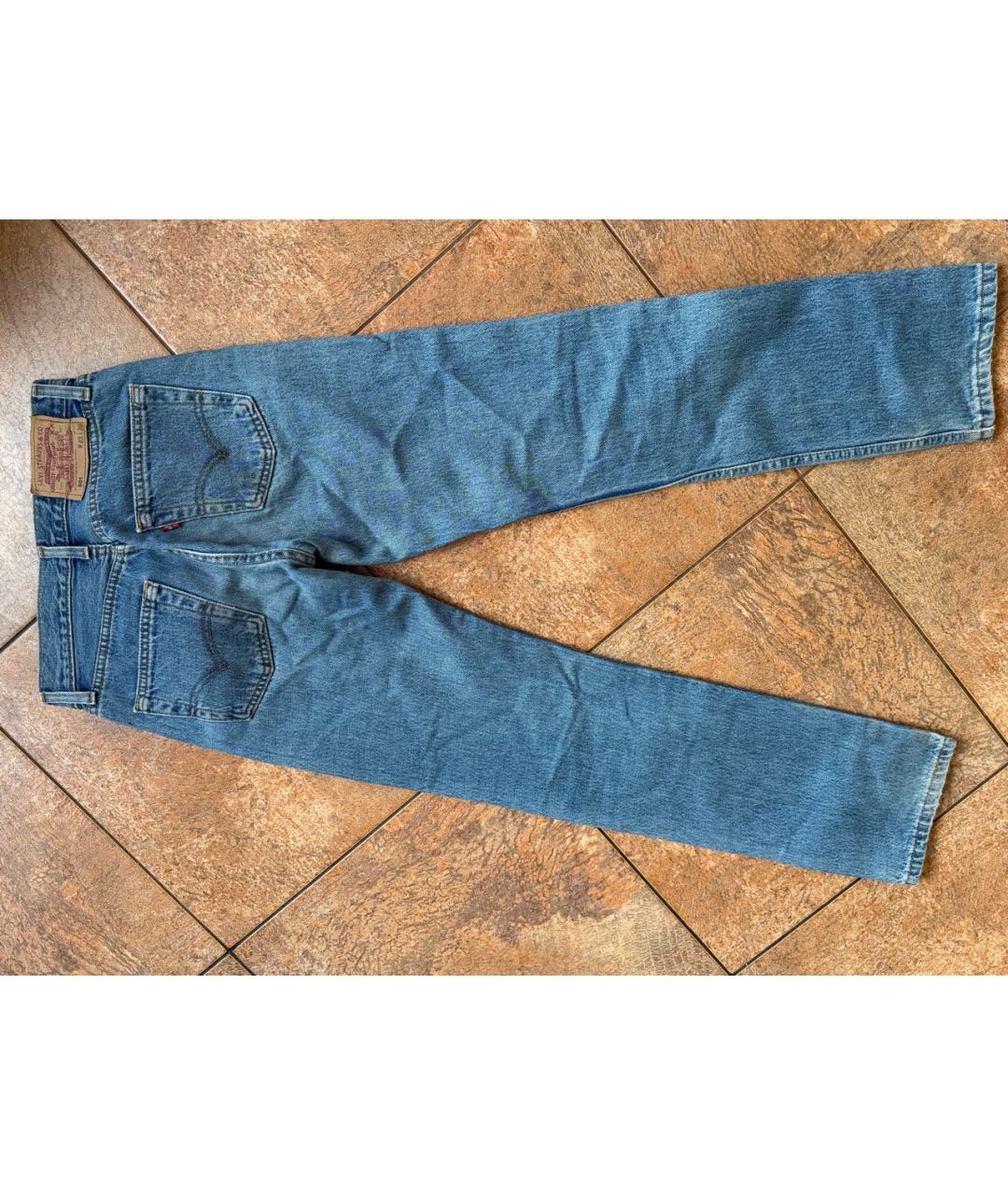 LEVI'S Синие хлопковые прямые джинсы, фото 2