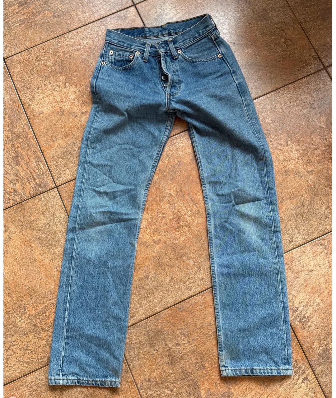 LEVI'S Синие хлопковые прямые джинсы, фото 5