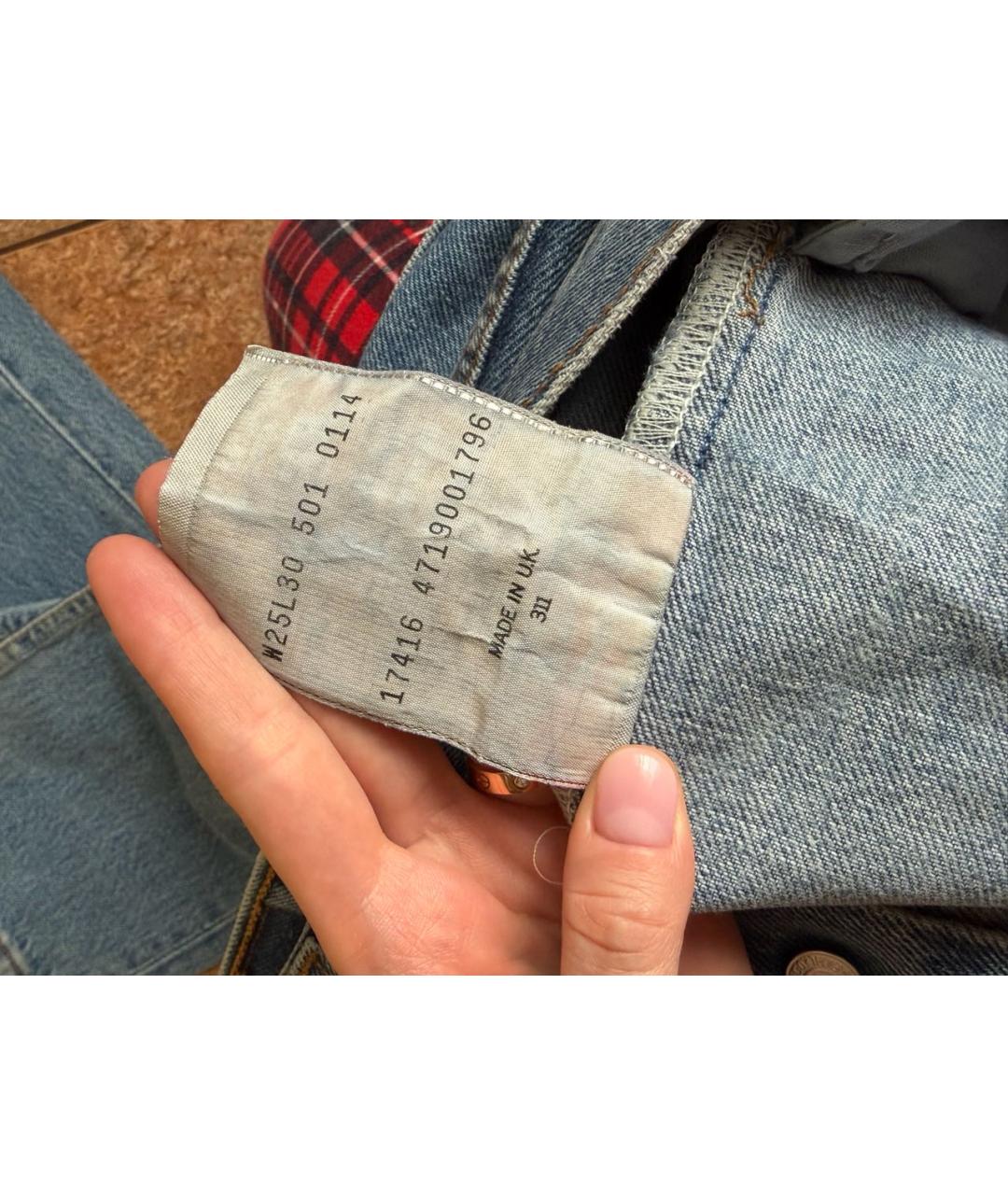 LEVI'S Синие хлопковые прямые джинсы, фото 4
