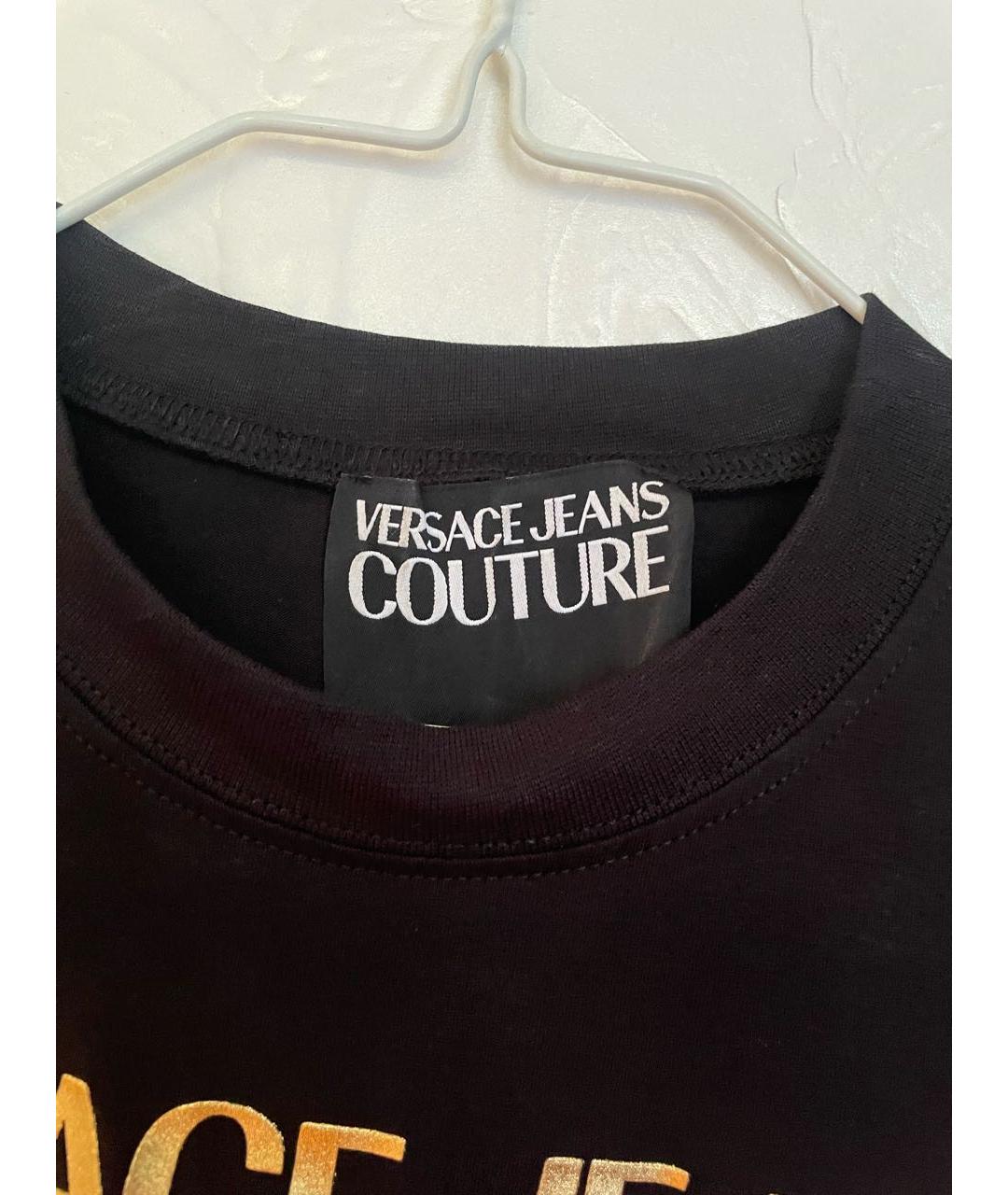 VERSACE JEANS COUTURE Черная хлопковая футболка, фото 3