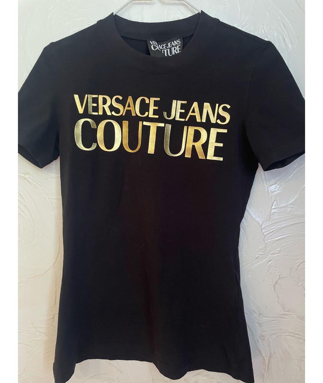VERSACE JEANS COUTURE Черная хлопковая футболка, фото 5