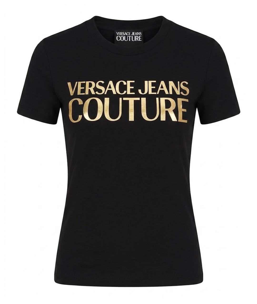 VERSACE JEANS COUTURE Черная хлопковая футболка, фото 1