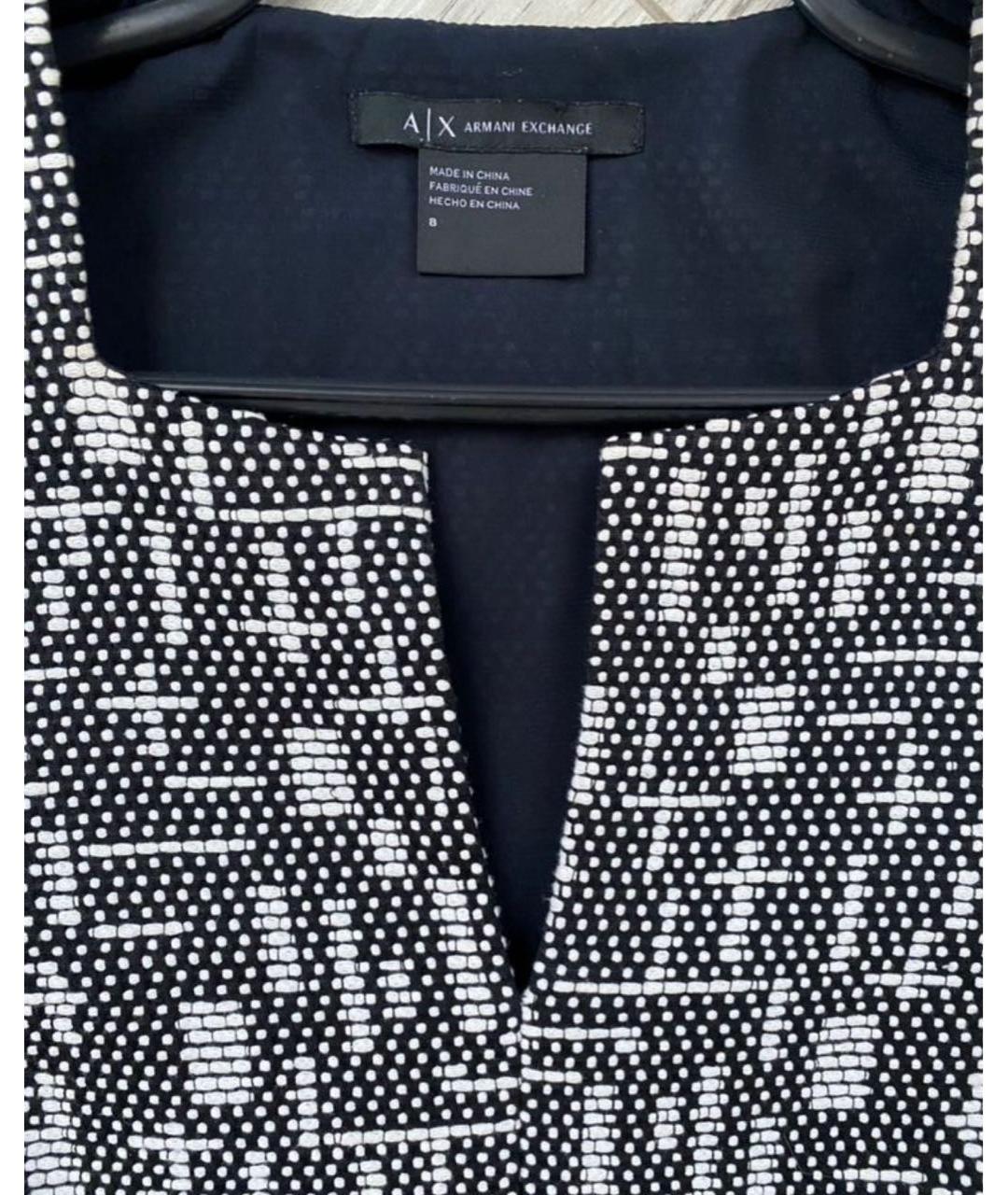 ARMANI EXCHANGE Серое хлопко-эластановое повседневное платье, фото 3