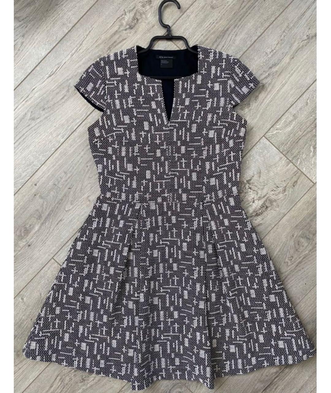 ARMANI EXCHANGE Серое хлопко-эластановое повседневное платье, фото 8