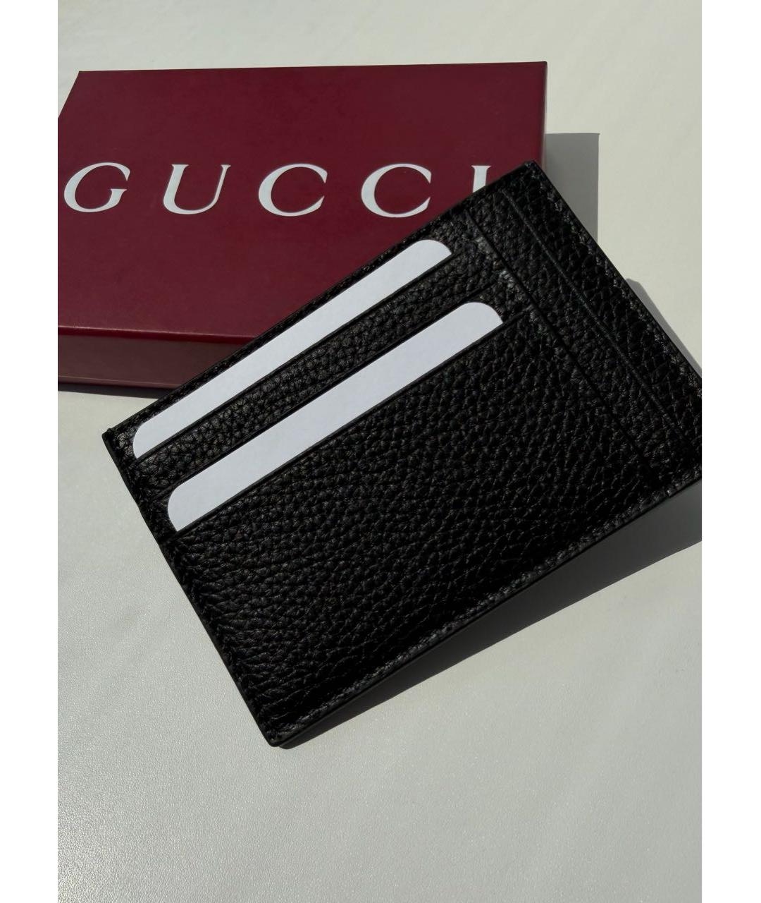 GUCCI Черный кожаный кардхолдер, фото 5