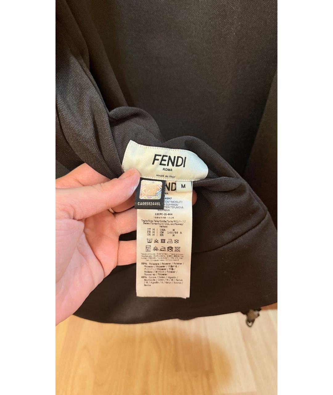 FENDI Коричневая полиэстеровая куртка, фото 4