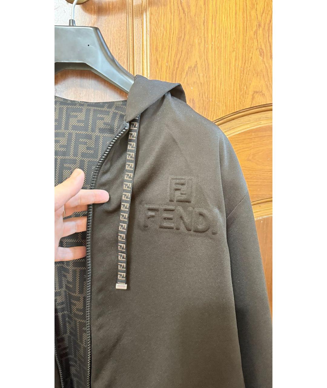 FENDI Коричневая полиэстеровая куртка, фото 3