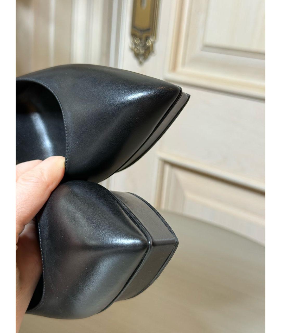 SAINT LAURENT Черные кожаные туфли, фото 6