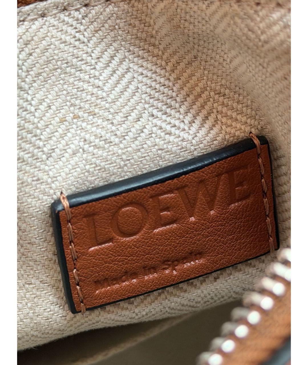LOEWE Коричневая кожаная сумка с короткими ручками, фото 7