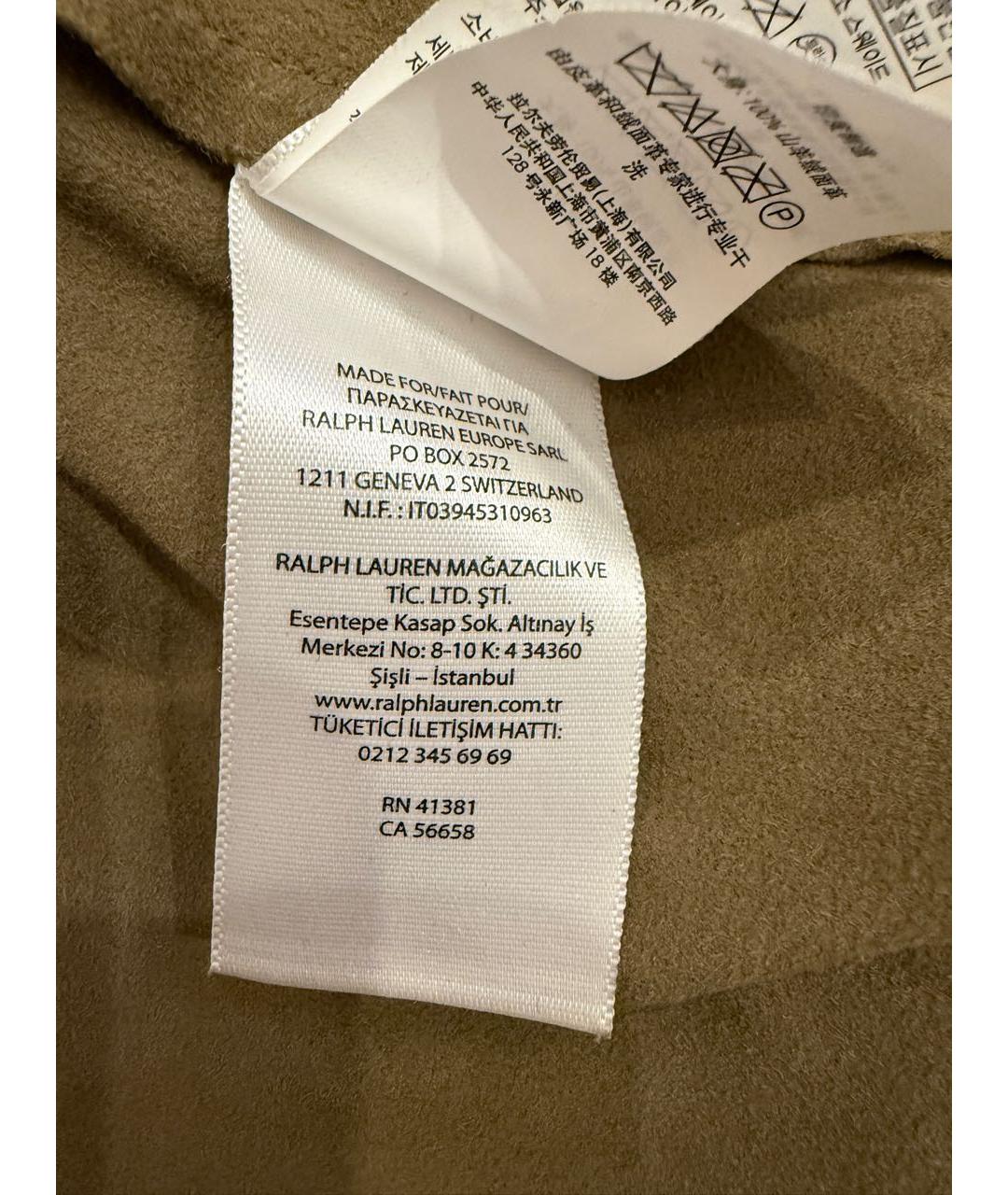 POLO RALPH LAUREN Хаки замшевое повседневное платье, фото 7