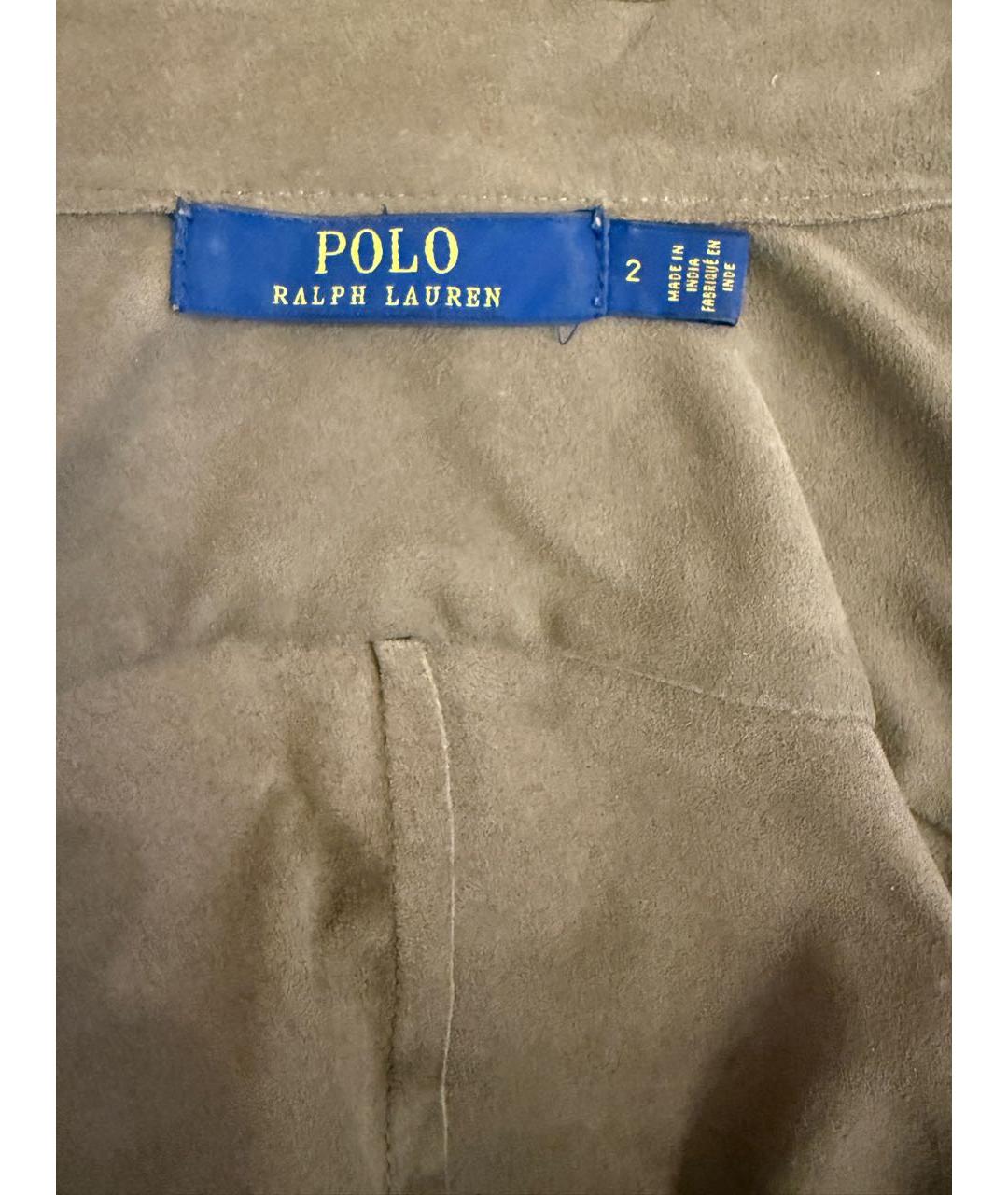 POLO RALPH LAUREN Хаки замшевое повседневное платье, фото 3