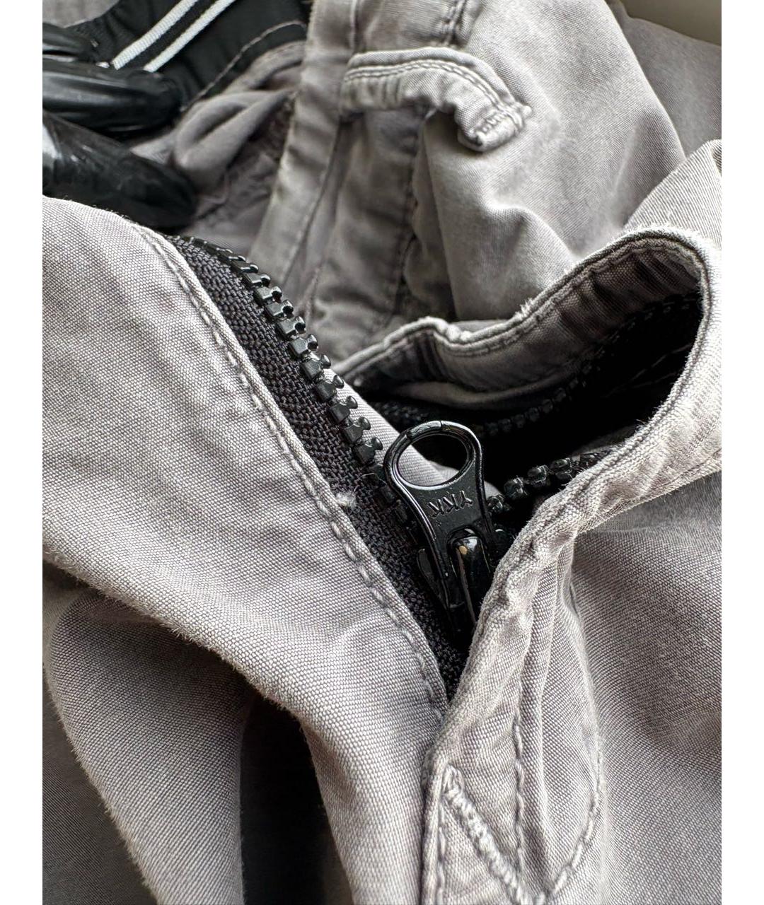 STONE ISLAND Серые льняные повседневные брюки, фото 4