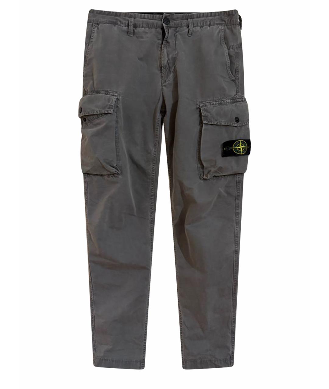 STONE ISLAND Серые льняные повседневные брюки, фото 1