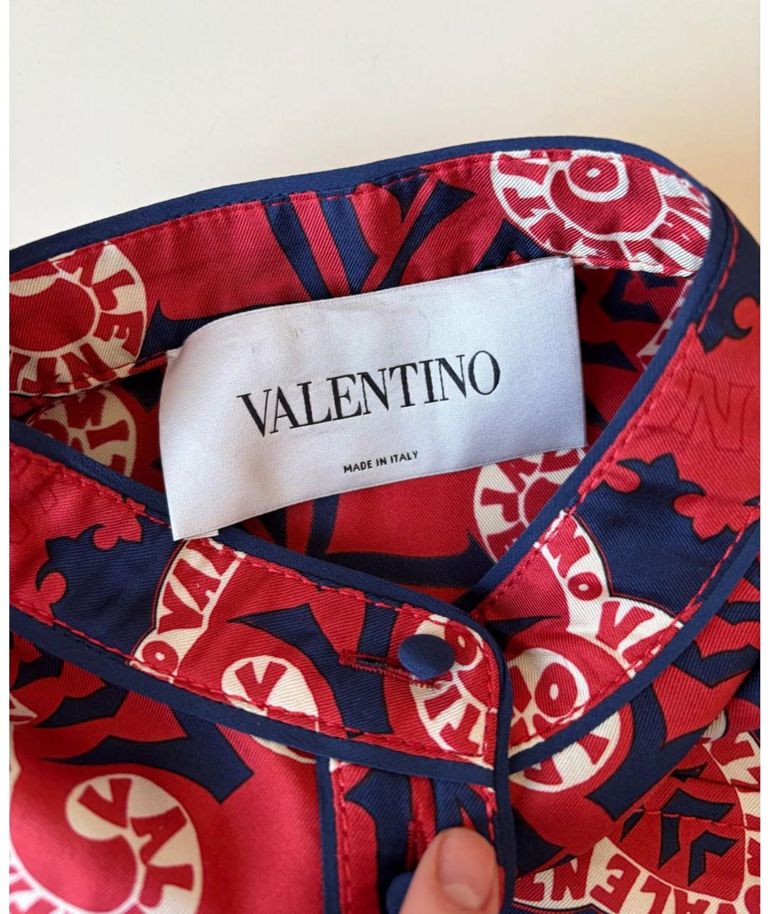 VALENTINO Красное шелковое повседневное платье, фото 6
