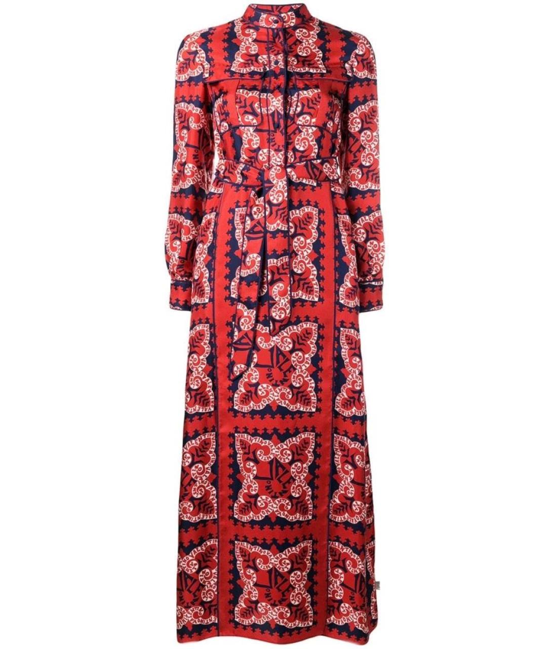 VALENTINO Красное шелковое повседневное платье, фото 9