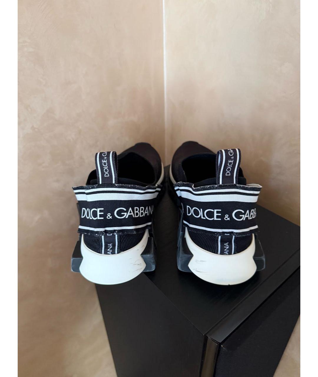 DOLCE&GABBANA Черные текстильные кроссовки, фото 4