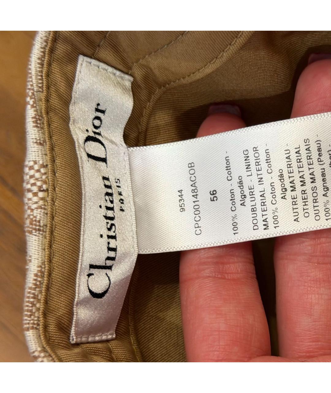 CHRISTIAN DIOR Бежевая хлопковая кепка, фото 3