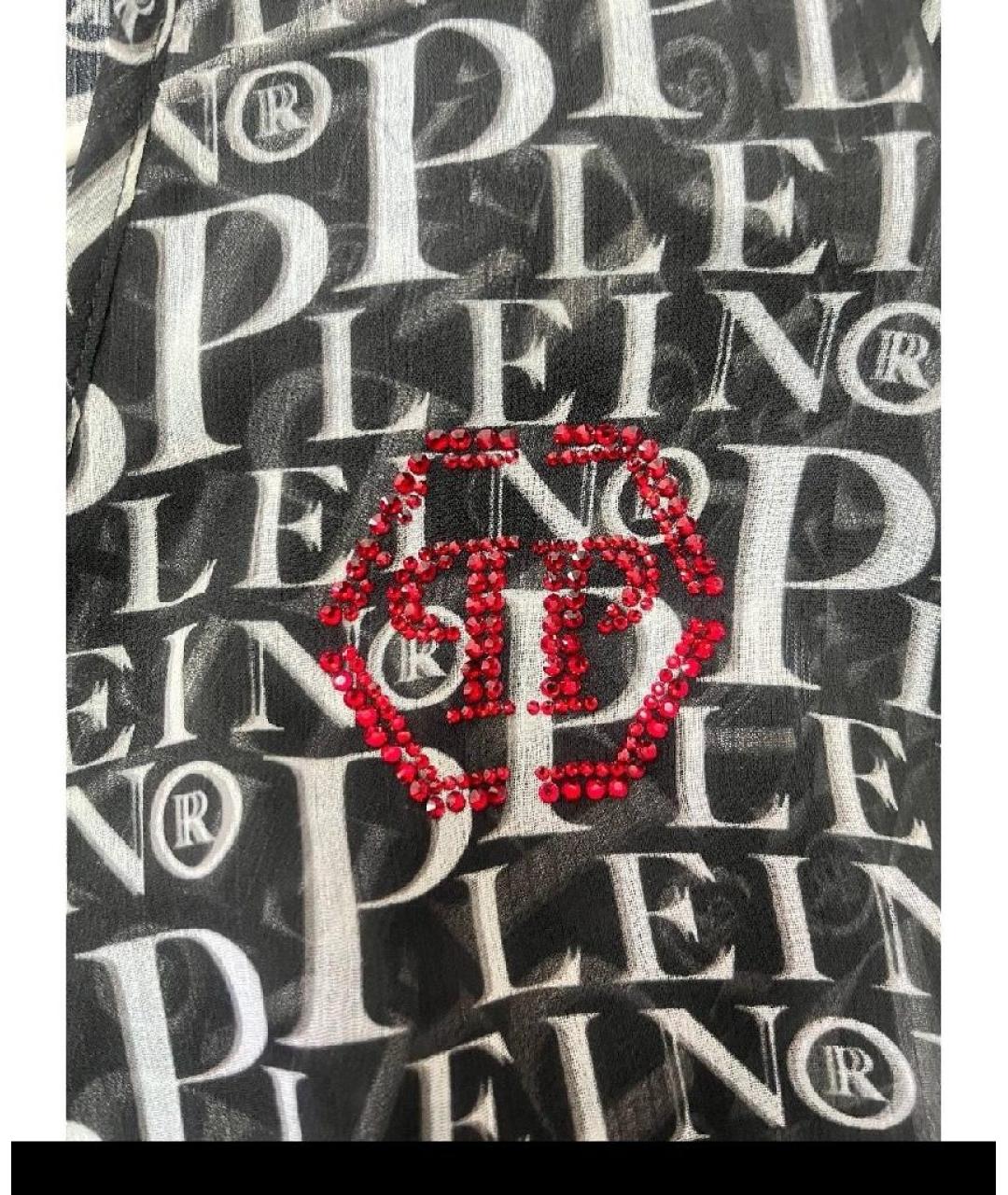 PHILIPP PLEIN Черная полиэстеровая туника, фото 5
