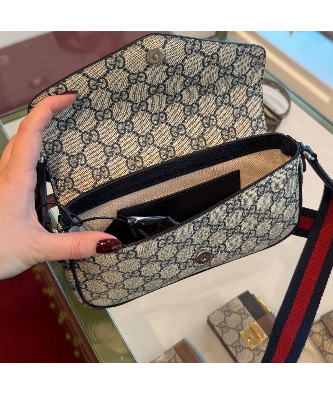 GUCCI Бежевая кожаная сумка через плечо, фото 3
