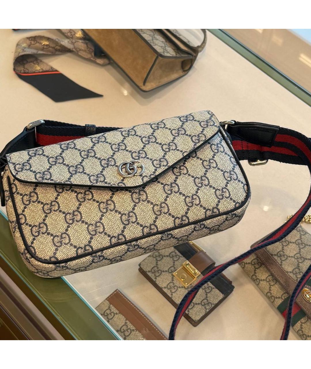 GUCCI Бежевая кожаная сумка через плечо, фото 4