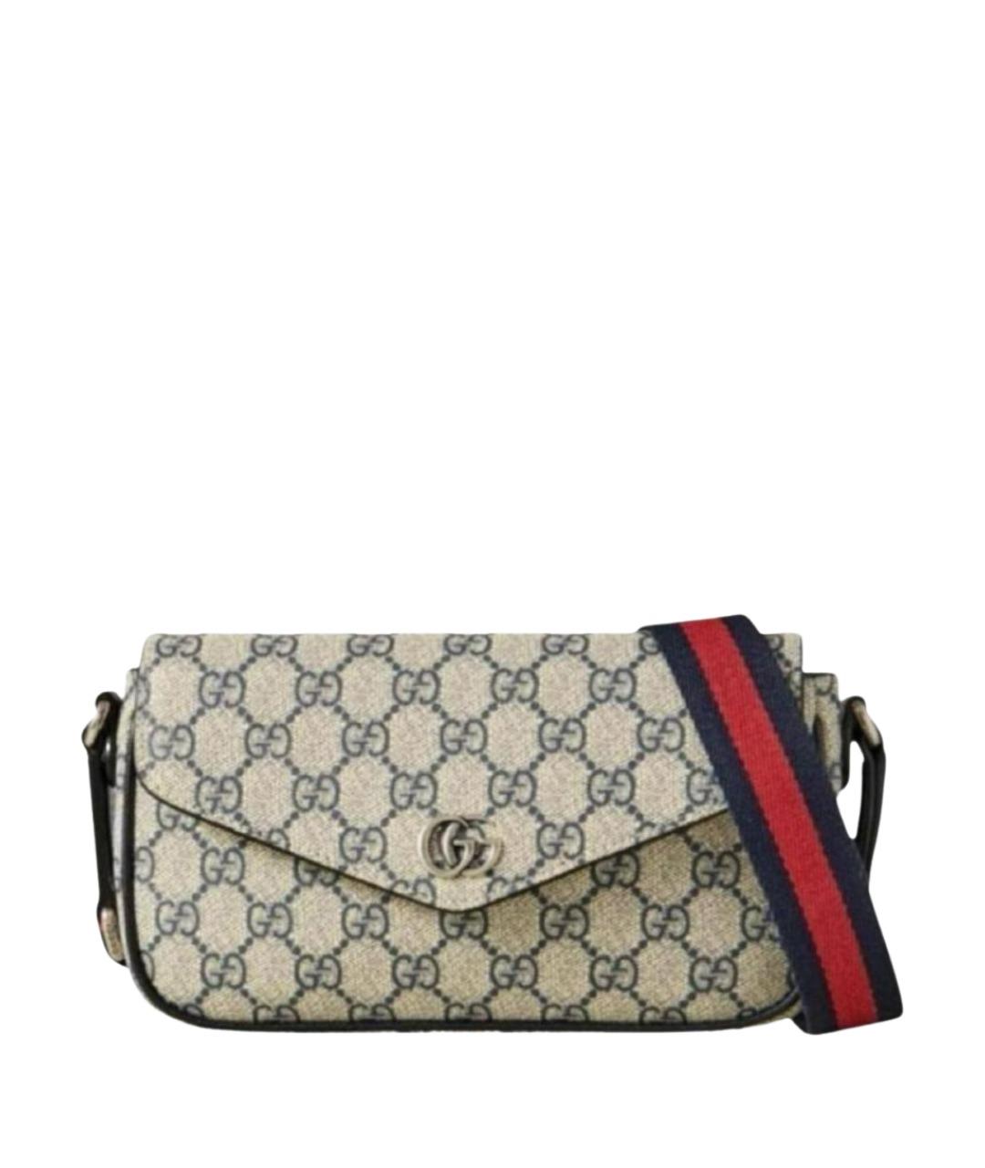 GUCCI Бежевая кожаная сумка через плечо, фото 1