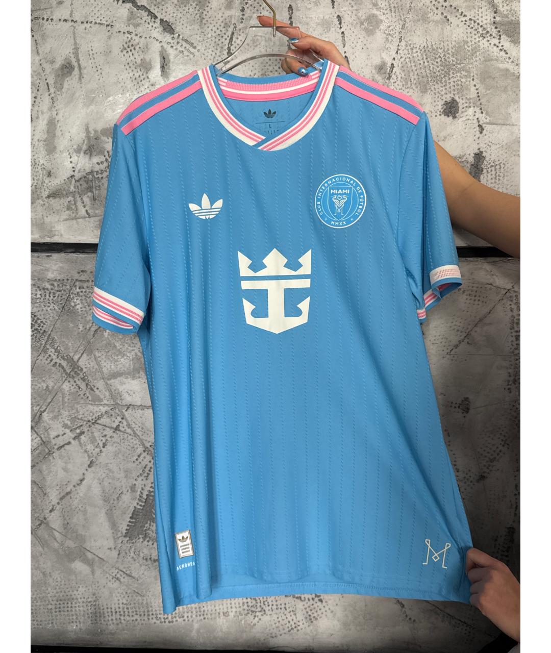 ADIDAS Голубая синтетическая футболка, фото 3