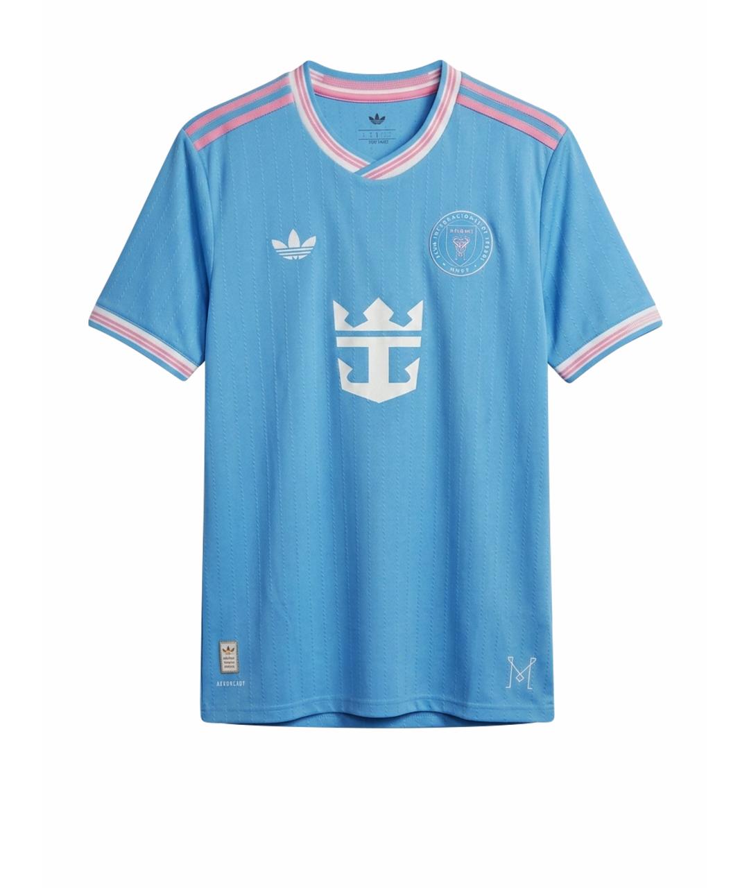 ADIDAS Голубая синтетическая футболка, фото 1