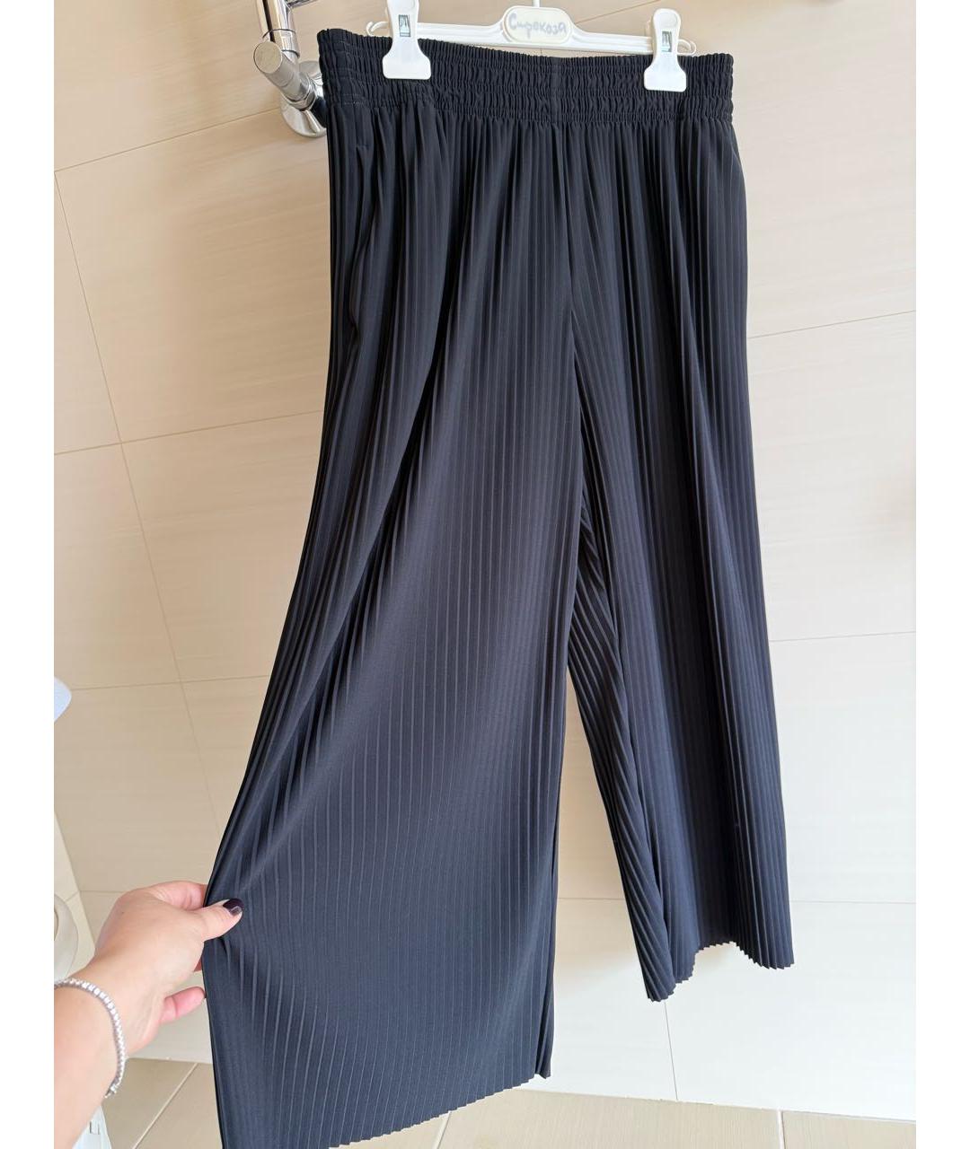 MAX MARA Черные полиэстеровые брюки широкие, фото 2