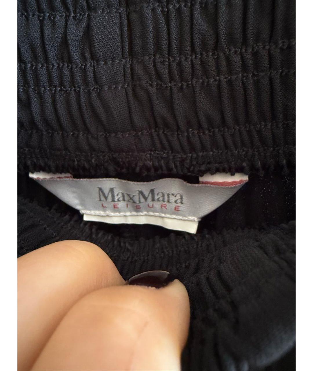 MAX MARA Черные полиэстеровые брюки широкие, фото 3