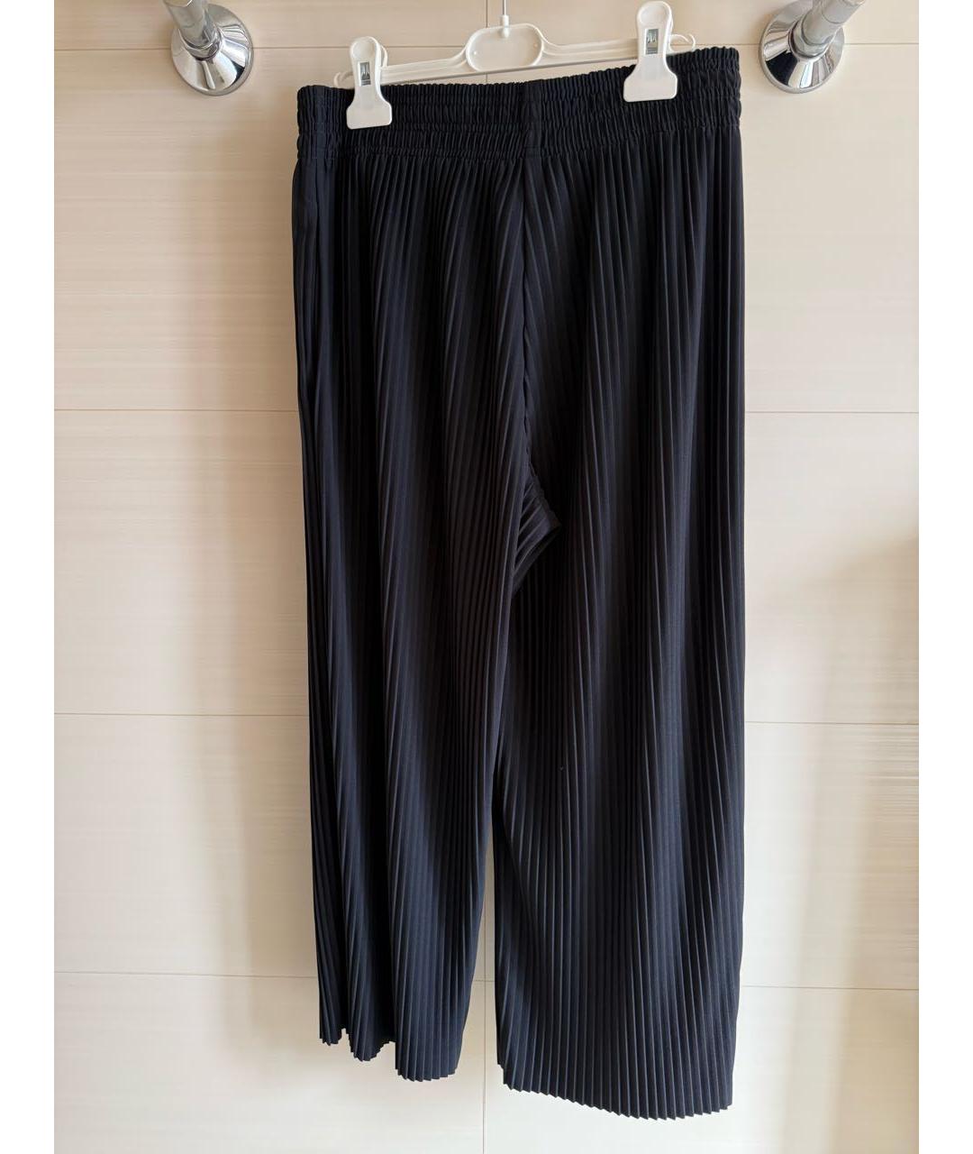 MAX MARA Черные полиэстеровые брюки широкие, фото 4
