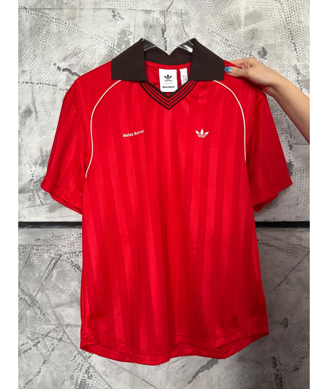 ADIDAS Красная синтетическая футболка, фото 3