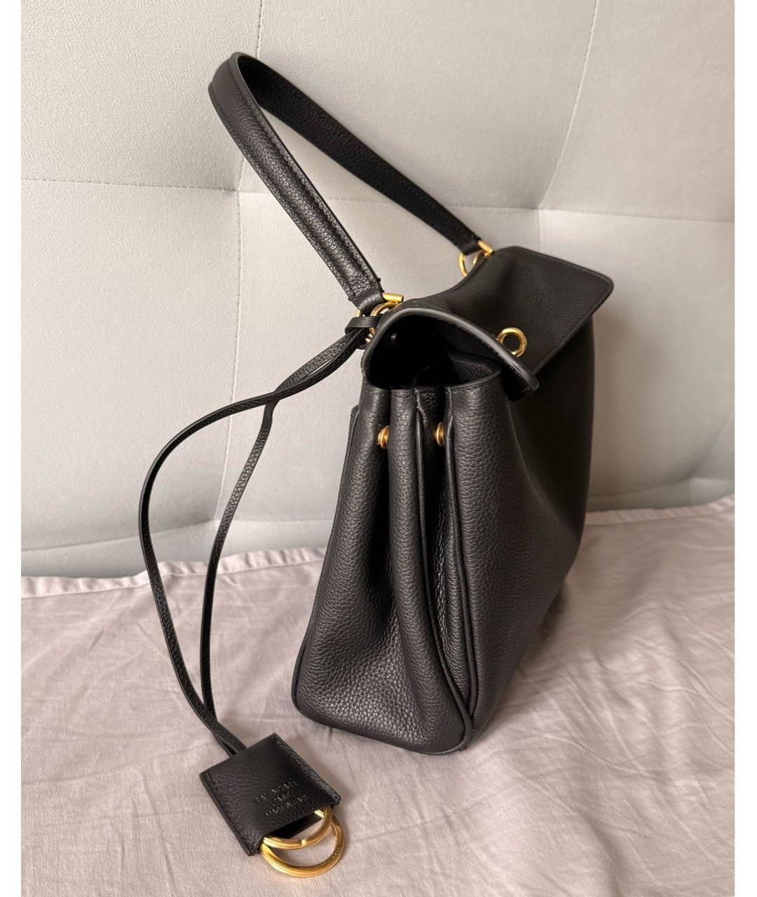 BALENCIAGA Черная кожаная сумка с короткими ручками, фото 2