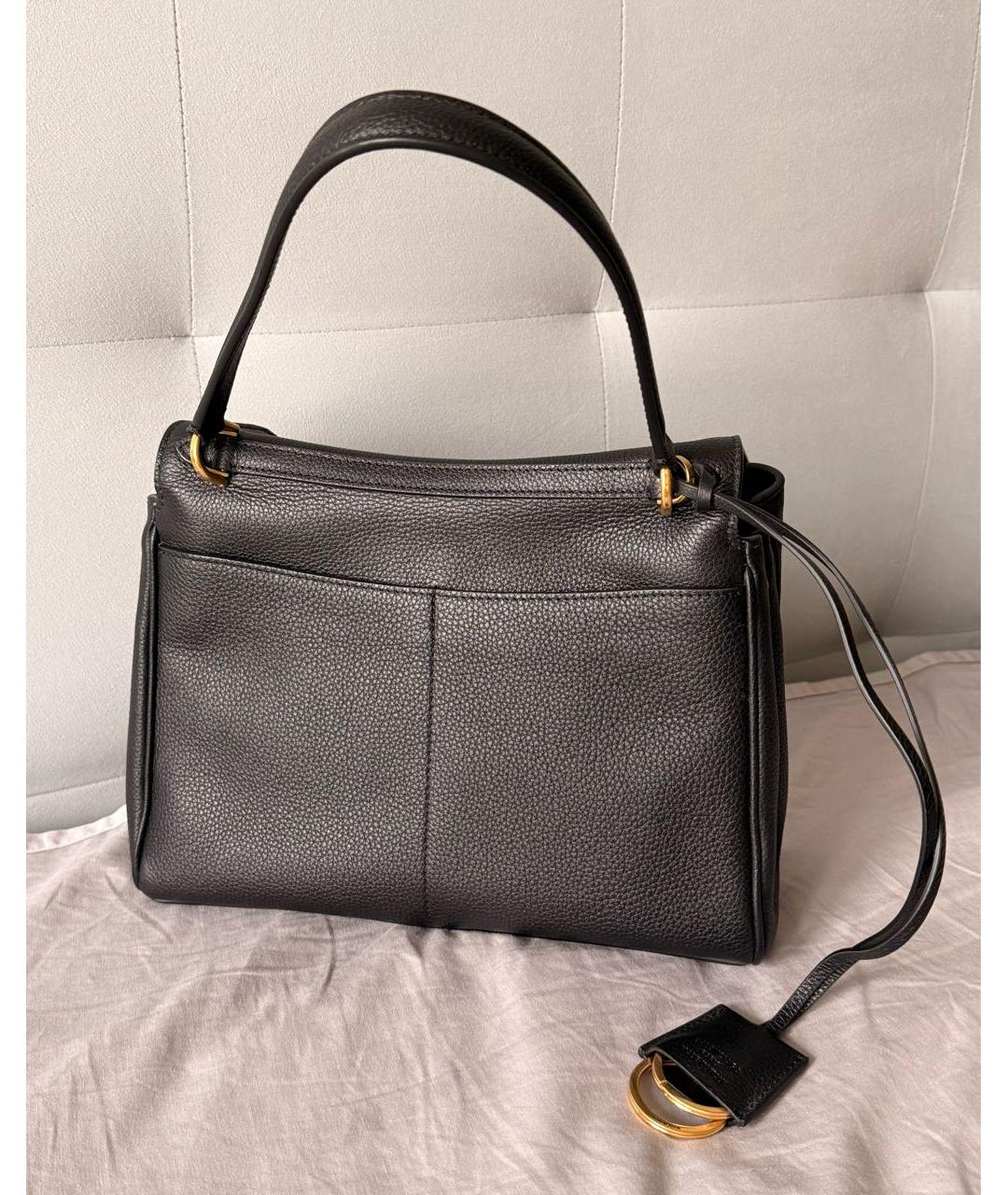BALENCIAGA Черная кожаная сумка с короткими ручками, фото 3