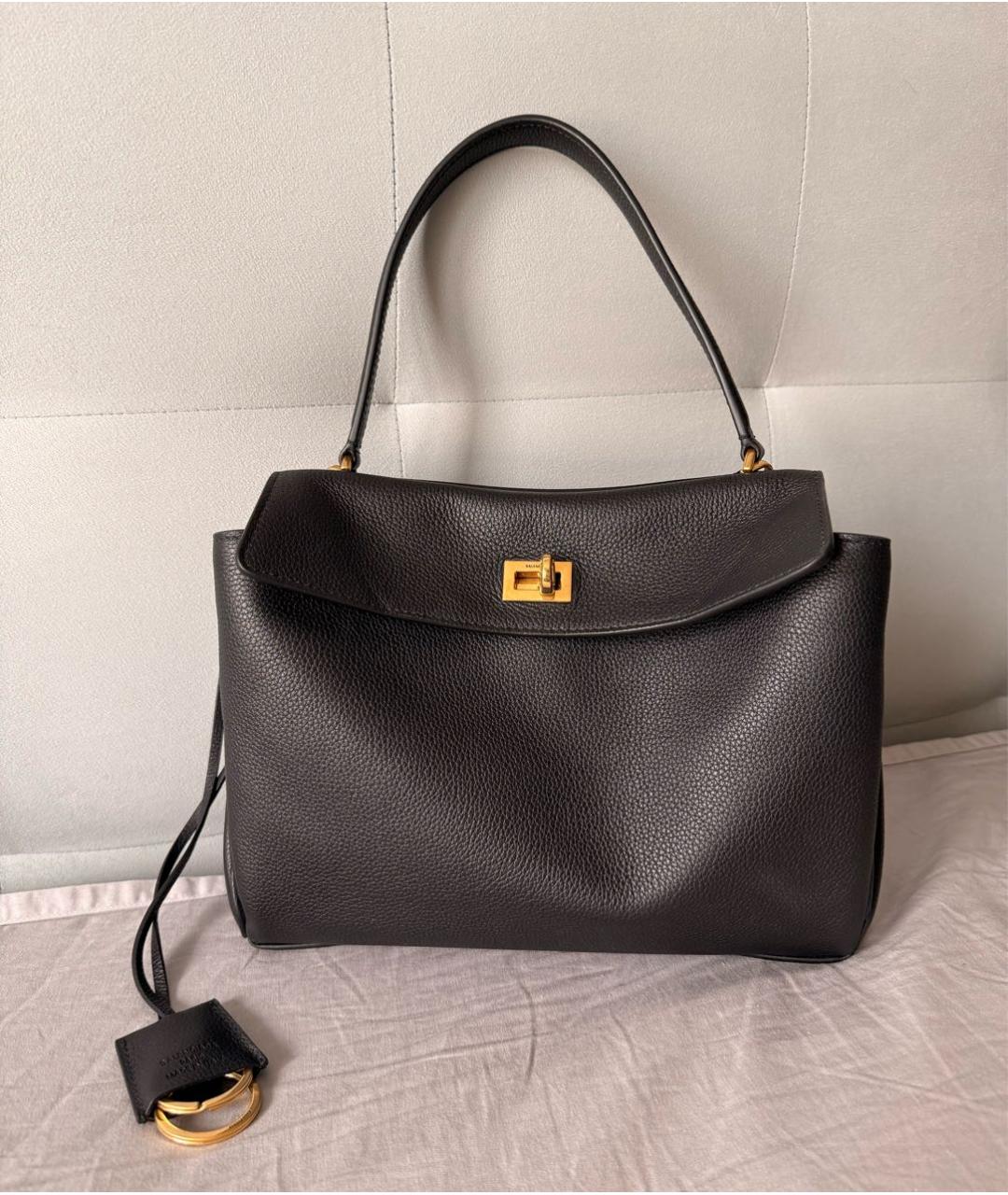BALENCIAGA Черная кожаная сумка с короткими ручками, фото 9