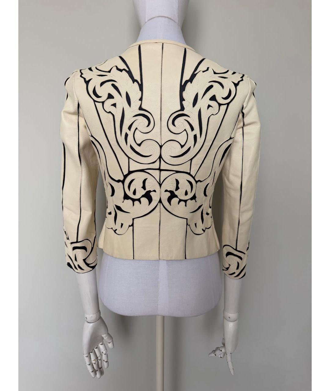VERSACE COLLECTION Бежевая кожаная куртка, фото 2