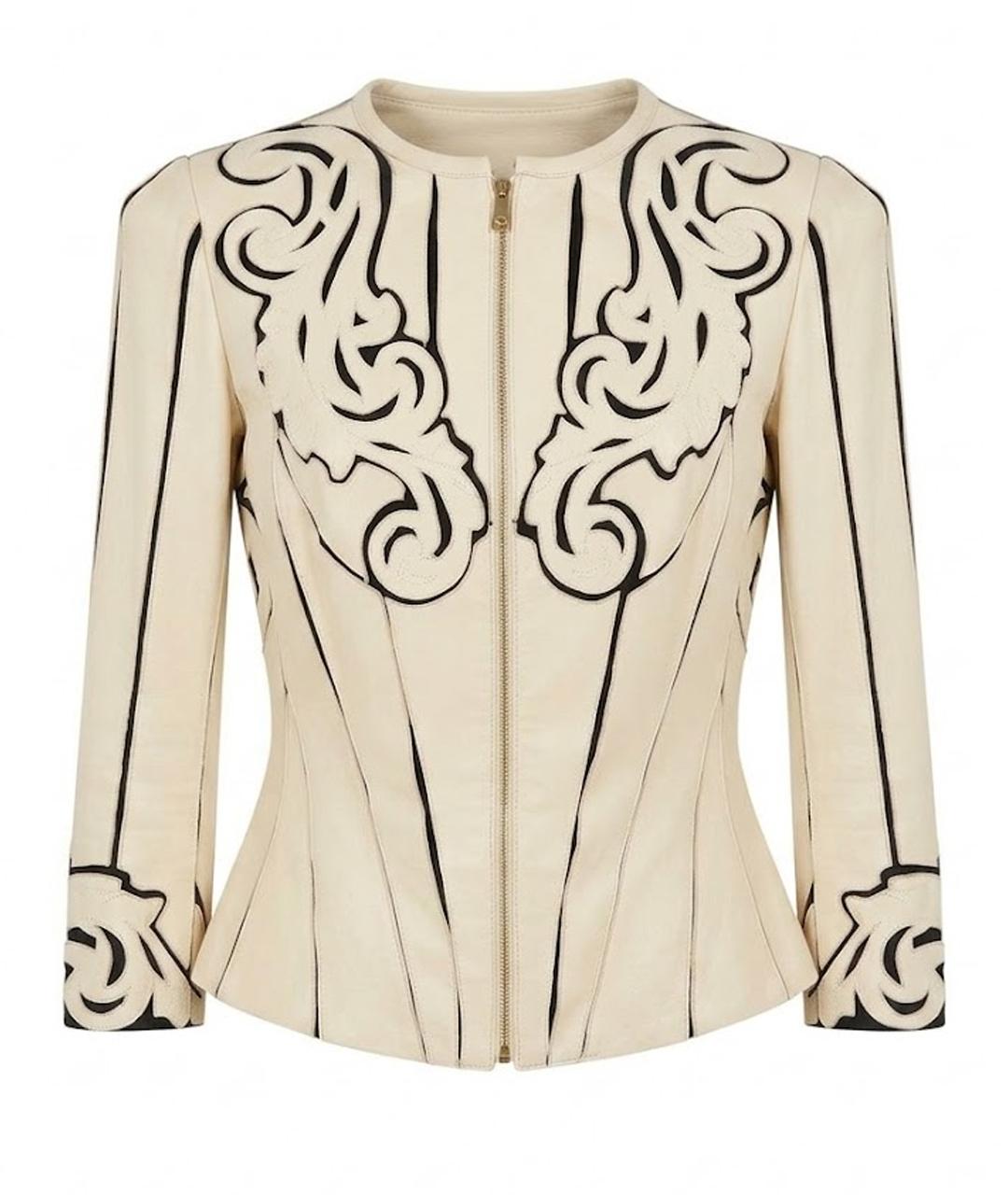 VERSACE COLLECTION Бежевая кожаная куртка, фото 1