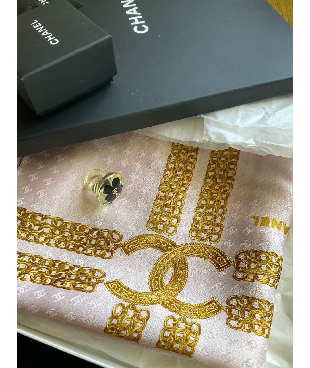 CHANEL Розовый шелковый платок, фото 3