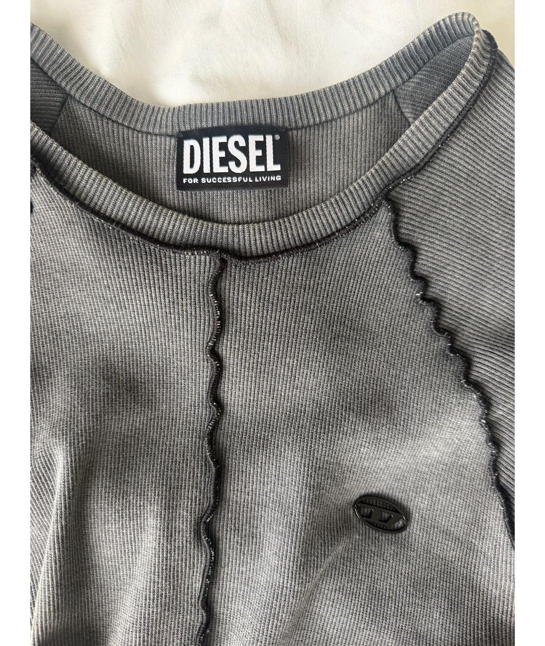 DIESEL Серое хлопковое повседневное платье, фото 3
