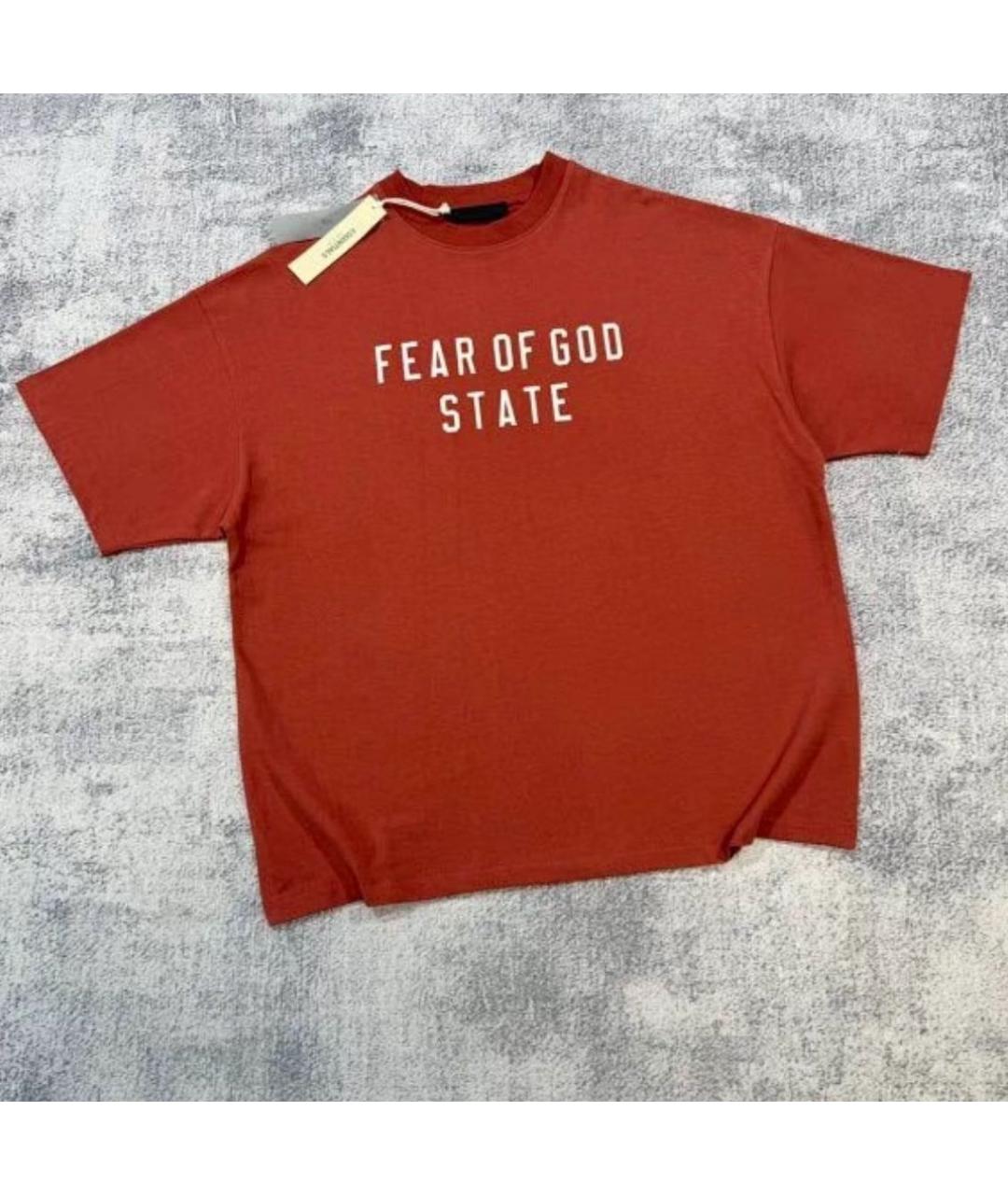 FEAR OF GOD ESSENTIALS Красная футболка, фото 6